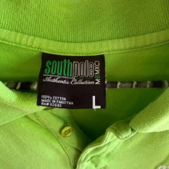 South Pole Lime Green Polo Shirt Classic Design Large - Picture 3 of 4